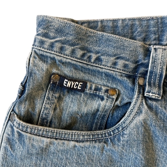Vintage 90’s Y2K Enyse Baggy Jorts Jean Shorts Medium Blue Wash Fade Cotton 34 - Picture 4 of 11